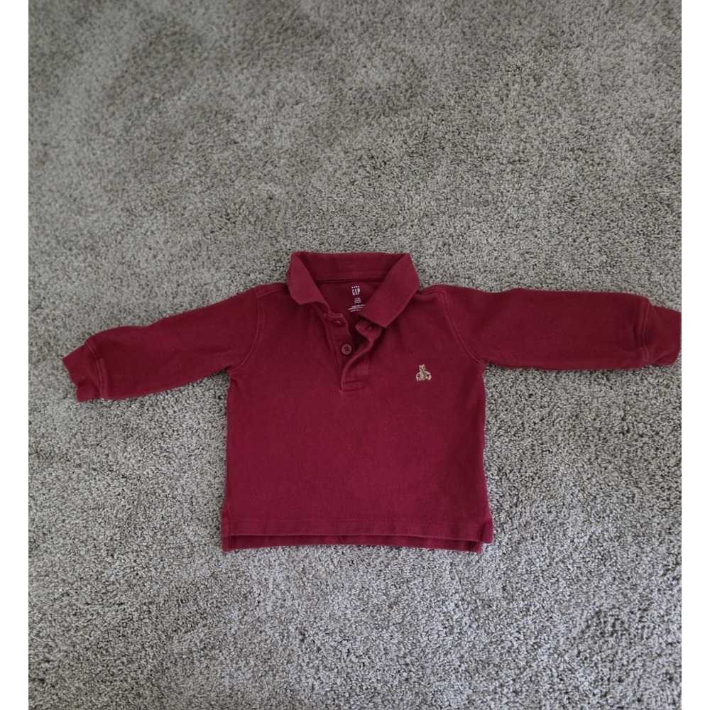 Baby Gap Short Sleeve Shirt Toddler Unisex Size 12-18 months Red Solid